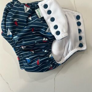 Sailboat Patterned Kids Diaper Cover / ReUsable Swim Diaper